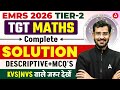 EMRS TGT Tier 2 Maths Paper Answer Key | EMRS TGT Maths Paper analysis | EMRS Exam Analysis 2026