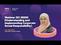 Webinar ISO 26000 (Understanding and Implementing Corporate Social Responsibility) - dilatih.co