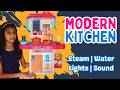 Modern Kitchen Set Toy For Kids With Steam Water Lights \u0026 Sound