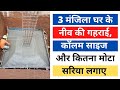 3 मंजिला घर के फाउंडेशन की गहराई कितनी होनी चाहिए  |  Depth of Foundation for 3 Story House