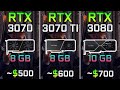 RTX 3070 vs RTX 3070 TI vs RTX 3080 - Test in 12 Games | 4K