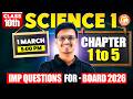 Science 1 Class 10 IMP Questions Chapter 1, 2, 3, 4 \u0026 5 | Science 1 IMP Questions 10th MH Board 2026