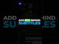 Create Subtitle Boxes in Premiere Pro #shorts #premierepro
