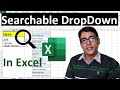 How To Create Searchable Drop Down List In Excel | Searchable data validation in excel