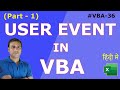 User Event in Excel VBA (Part-1) | In Hindi | #VBA – 36
