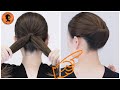 【1分 まとめ髪】ボブ、ミディアム、 髪の髪質は細い、柔らかい、多い人におすすめの髪型【アクセサリ不要で葬儀にも使える】