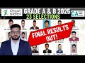 SIDBI Grade A \u0026 B 2025 Final RESULTS OUT! | Congratulations! | Long Waiting List ? |