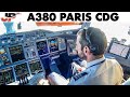 AIRBUS A380 from 43,000 feet to landing at Paris CDG Airport