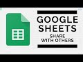 Google Sheets - Share Your Spreadsheet With Others