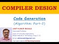 Code Generation Algorithm: Part-2 | code generation | compiler design in hindi | 2020