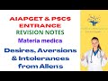 Desires \u0026 aversions from Allen’s keynotes- REVISION NOTES AIAPGET \u0026 PSC ENTRANCE EXAMS- Homoeopathy