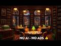 Fall Library Cafe Ambience with Calm Jazz Music \u0026 Rain for Studying, Focus, \u0026 Relaxation