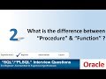 Oracle interview question Procedure Vs Function | ORACLE PROCEDURE VS FUNCTIONS