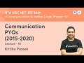 PYQs (2015-2020) | Communication \u0026 Indian Logic | NTA UGC NET JRF 2021 | by Kritika Pareek