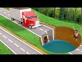 I Build Secret Underground Water Slide Car Into Giant Pit Swimming Pool House