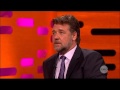 Graham Norton asks Russell Crowe if his BEST on-screen kiss was with a Bloke!!