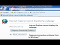 Internet Explorer cannot display the webpage. Diagnose connection problems Error in Windows 7 .