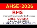 +2 BMS EXAM - Important instructions  before the exam. l CHSE ODISHA l 2nd Yr Commerce 