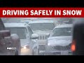 Snow driving safety tips as road treatment is underway in Maryland