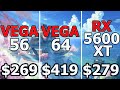 VEGA 56 vs VEGA 64 vs RX 5600 XT in 1080p,1440p and 2160p