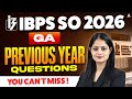 IBPS SO 2026 | General Awareness (GA) Previous Year Questions | By Pinky Yadav