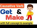 causative verb-make and get | use of make and get in english | difference between make and get