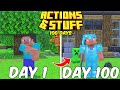 100 Days with Actions \u0026 Stuff in Minecraft Bedrock