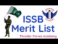 Merit List of ISSB Qualified Candidates