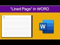 How to make lined paper in Microsoft word|Lined worksheet in Microsoft word| Lined page in Word