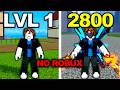 Noob To Max With NO ROBUX In Blox Fruits [FULL MOVIE]