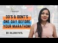 Do's and Don'ts One Day Before Your Marathon