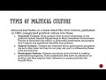 Political Socialization and Political Culture