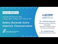 Webinar: Battery Electrode Active Materials Characterization