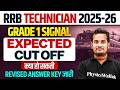 RRB Technician Grade 1 Expected Cut Off 2026 | RRB Technician Grade 1 Revised Answer Key 2026