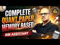 Title RBI Assistant 2026 Memory Based Quant Paper 🔥 Complete Analysis + Fast Tricks | Amar Sir LIVE