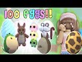 Hatching 100 Eggs! | Crystal Eggs, Retired Eggs, Rare Eggs | Roblox Adopt Me | Riivv3r
