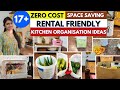 17 + Zero Cost Kitchen Organization Ideas ✅️ l Rental Friendly l Space Saving ldeas 💁‍♀️