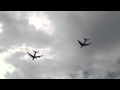 Qantas and Emirates A380 flyover Sydney Harbour 31 March 2013
