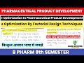 Optimization Techniques in Pharmaceutical Product Development | Optimization by factotial design