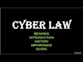 Meaning Introduction History Importance and Scope of Cyber Law | Cyber Law | Guruji Law | Hindi