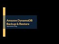Amazon DynamoDB Backups