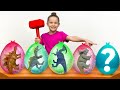 Secret Dinosaurs \u0026 Mystery Ice Eggs | Amazing Adventures with Vania Mania Kids