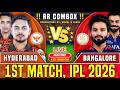 Royal Challengers Bengaluru vs Sunrisers Hyderabad, 1st Match, IPL 2026 - Live Score \u0026 Commentary |