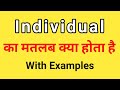 Individual Meaning in Hindi | Individual ka Matlab kya hota hai Hindi mai