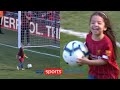 Mohamed Salah's daughter scoring at Anfield