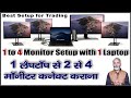 4 Monitor Setup with Laptop for Stock Trading