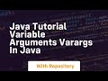 Java tutorial variable arguments varargs in java