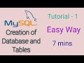 MySQL Tutorial for Beginners - 1 - Creating a Database and adding a Table in it