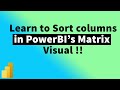 Unable to Sort columns in PowerBI Matrix Visual ? Watch this Tutorial | MiTutorials