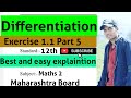Differentiation Exercise 1.1 Part 5 Class 12 Maths 2 HSC Maharashtra board New syllabus 2021-22